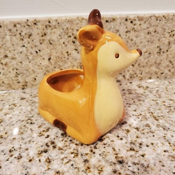 Dexter The Reindeer’ Adorable Deer Animal Ceramic Planter (Plants Not Included) - Picture 3 of 8